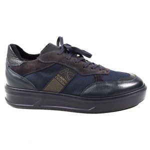 ALBERTO CICCIOLI 🇮🇹 MEN'S  BLUE  LEATHER COMFORT WINTER SNEAKERS